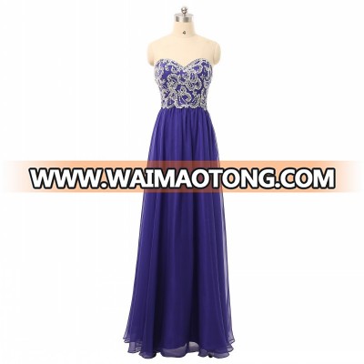 Purple Bridesmaid Dress 2018 Women Sexy Evening Dresses Long Gowns Sweetheart Beaded Bodice Maid of Honor Dresses for Girls